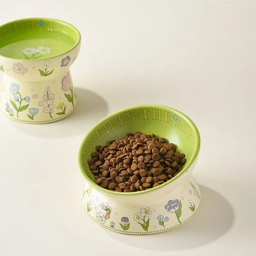 Chic Green Cat Bowl